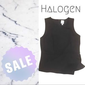 Halogen | Sleeveless Black Blouse Tank Top | Large